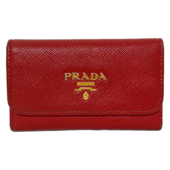 PRADA Bordeaux Leather Key Case 116-090325 - Picture 1 of 10